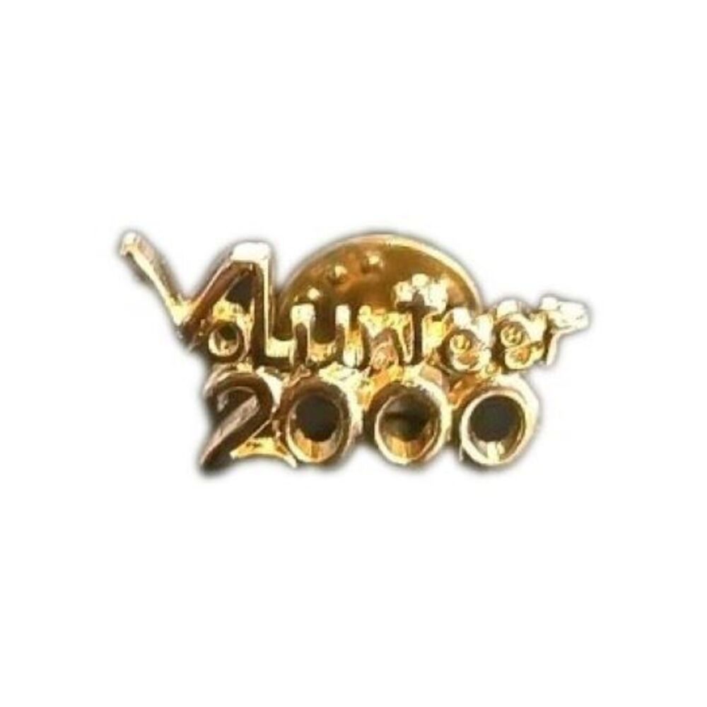 Gold Tone Volunteer 2000 Lapel Tie Pin 1 Inch